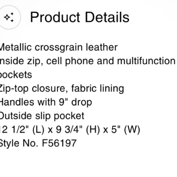 Coach Fuchsia Metallic Ava Leather Tote - Picture 9 of 9